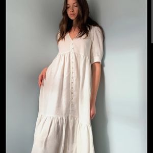 Aritzia O'Hara White Linen Dress